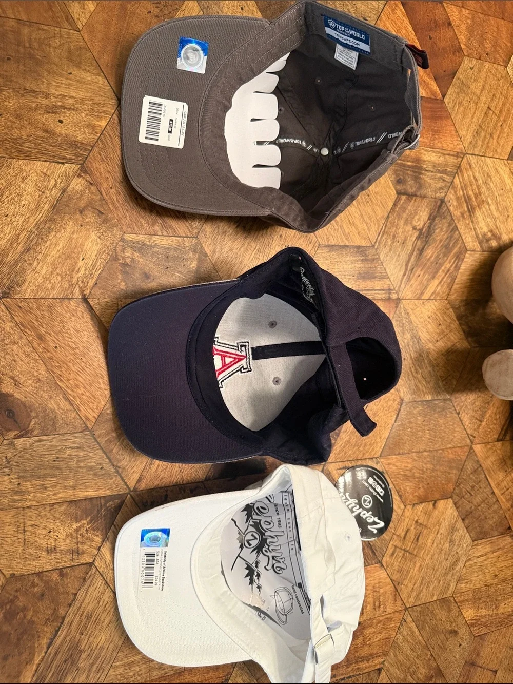 Arizona 'A' Logo Baseball Caps - Gray, Dark Gray, White